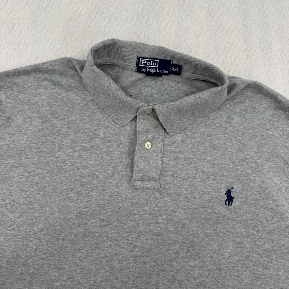 Polo Ralph Lauren Mens XXL Short Sleeve Soft Cotton Polo Gray Preppy Casual